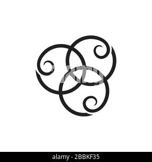 linked circle curly logo vector Stock Vector