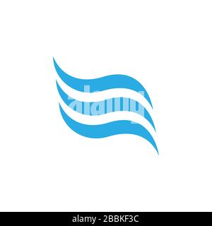 curves stripes blue wave simple logo vector Stock Vector
