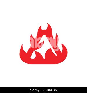 triangle flame simple logo vector Stock Vector