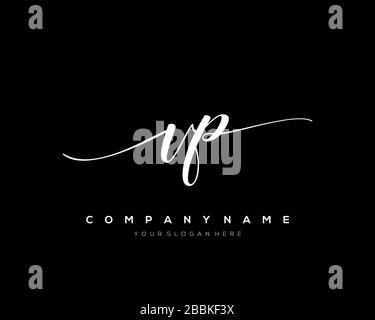 VP Initial Letter handwriting logo hand drawn template vector, logo for beauty, cosmetics, wedding, fashion and business Stock Vector