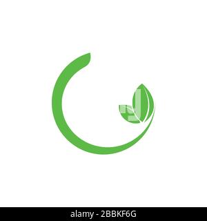 circle geometric leaf simple logo vector Stock Vector