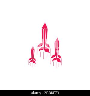 pencil arrow fast success education symbol vector Stock Vector