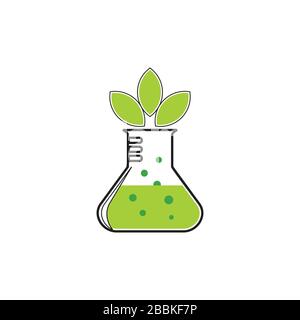 nature lab glass leaf symbol vector Stock Vector
