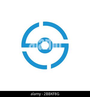 letter s simple geometric line center logo vector Stock Vector