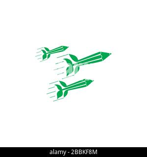 pencil arrow fast education target logo vector Stock Vector