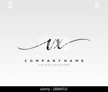VX Initial Letter handwriting logo hand drawn template vector, logo for beauty, cosmetics, wedding, fashion and business Stock Vector