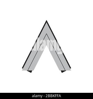 letter a arrow simple shadow logo vector Stock Vector