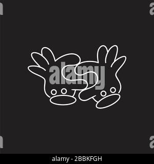 letter s small linked hand doodle design decor vector Stock Vector