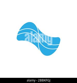 linked blue waves stripes logo Stock Vector