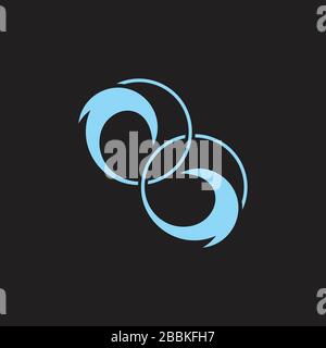 linked circle geometric waves circle logo vector Stock Vector