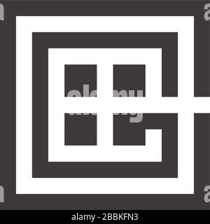 letter gc square dots design logo vector Stock Vector