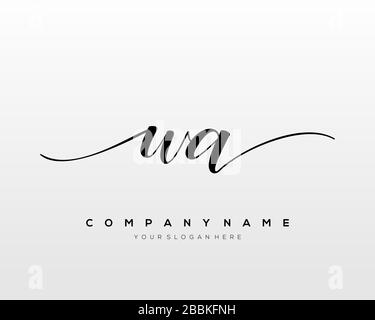 WA Initial Letter handwriting logo hand drawn template vector, logo for beauty, cosmetics, wedding, fashion and business Stock Vector