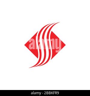letter s stripes wavy curves design logo vector Stock Vector