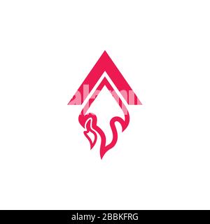 motion arrow rocket fire symbol flat logo vector Stock Vector