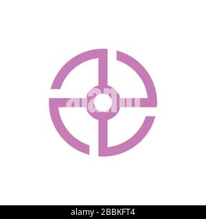 circle geometric rotation 4 arrow logo vector Stock Vector