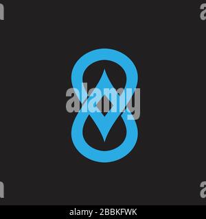 linked water drop overlap logo vector Stock Vector