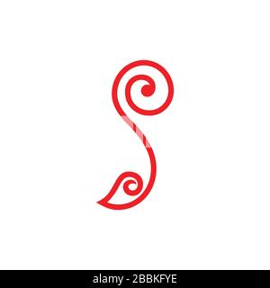 letter p spiral shape simple line logo vector Stock Vector