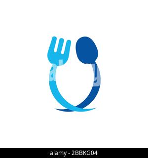 linked spoon fork symbol decoration vector Stock Vector