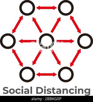 pandemic social distancing abstract design symbol vector Stock Vector