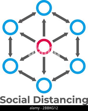 pandemic social distancing abstract design symbol vector Stock Vector
