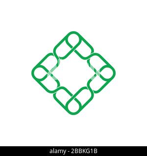square linked chain frame logo vector Stock Vector