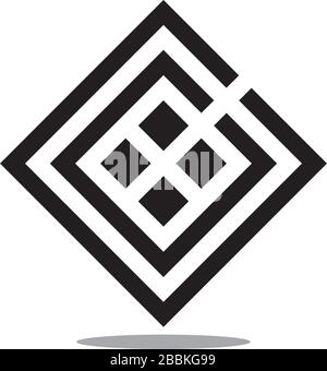 abstract letter cc square line geometric design logo vector Stock Vector
