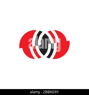 simple stripes circle linked logo vector Stock Vector