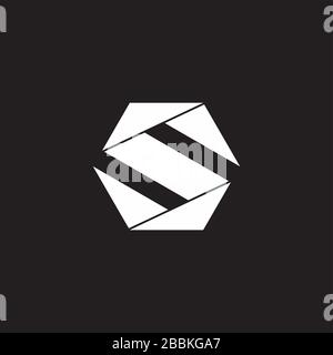 letter s hexagonal geometric flat origami design logo vector Stock Vector