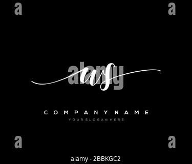 WS Initial Letter handwriting logo hand drawn template vector, logo for beauty, cosmetics, wedding, fashion and business Stock Vector
