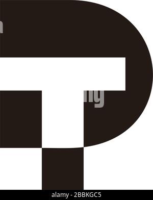 letter dt simple geometric design logo vector Stock Vector
