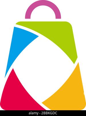 paper bag simple frame design symbol logo vector Stock Vector