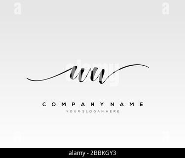 WW handwriting logo with circle template vector signature, wedding ...