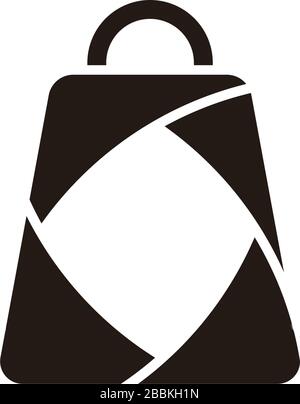 paper bag simple frame design symbol logo vector Stock Vector