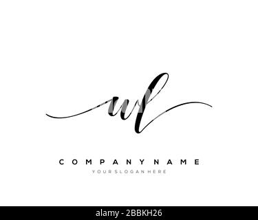 WL Initial Letter handwriting logo hand drawn template vector, logo for beauty, cosmetics, wedding, fashion and business Stock Vector