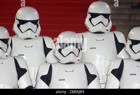 Dec 12, 2017 - London, England, UK - 'Star Wars: The Last Jedi' European Premiere  Photo Shows: Stormtroopers Stock Photo