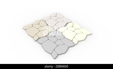 3d rendering of pavement stones pattern isolated in white studio ...