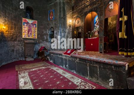 Interior of Sevanavank Monastery at Lake Sevan, Armenian minastic complex, Gegharkunik Province, Armenia, Caucasus, Asia