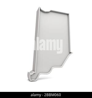 American state of Idaho, simple 3D map in white grey. 3D Rendering Stock Photo