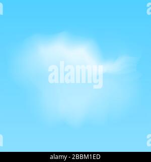 vector illustration of white realistic clouds on blue background Stock Vector