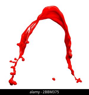 splendid red paint splash isolated on white background Stock Photo
