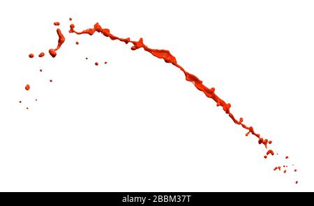 splendid red paint splash isolated on white background Stock Photo