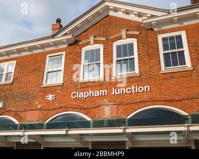 Clapham Junction railway station, a maor transort hub in Battersea, south west London- UK Stock Photo