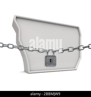 American state of Iowa, under lockdown. 3D Rendering Stock Photo