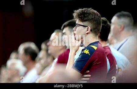 Aston Villa fans in the stands ahead of the UEFA Champions League