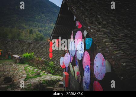 Countryside landscape of China's traditional and historic village Stock Photo