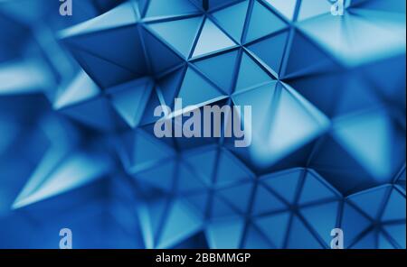 Abstract 3d rendering of triangulated surface. Contemporary background. Futuristic polygonal shape. Stock Photo