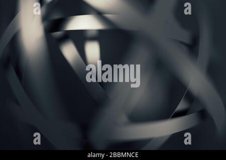 Abstract 3d rendering of futuristic background with bokeh, depth of field effect. Blurred intersecting lines.