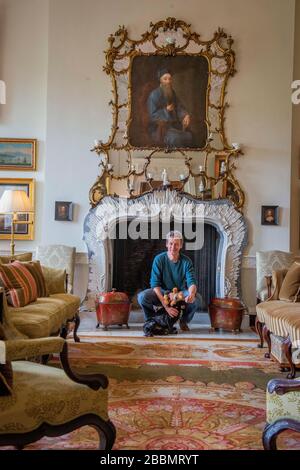 Marchmont House Scottish Borders with Hugo Burge (owner) Stock Photo