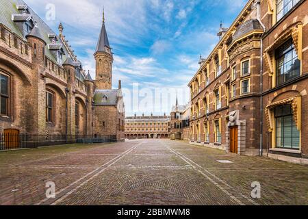 The Hague, Netherlands at the Binnenhof during morning time. Stock Photo