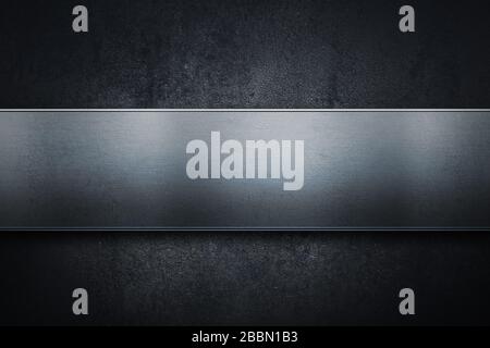 Concrete texture with metal plates. Stock Photo